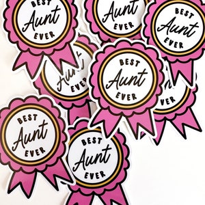 Leuke tante sticker - beste tante ooit Award sticker - kitscherige leuke tante Award - weerbestendige sticker