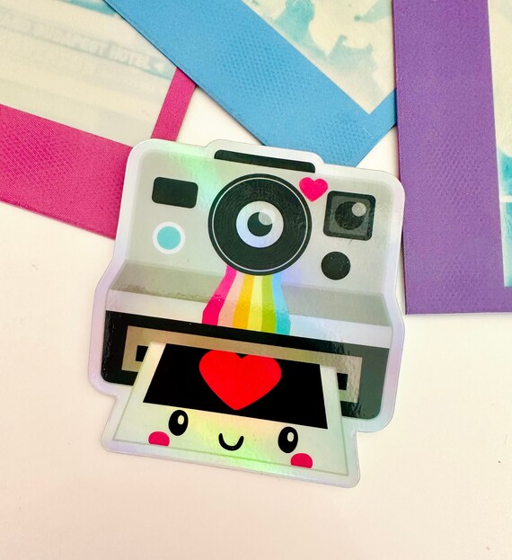 Holographic Kawaii Polaroid Waterproof Sticker