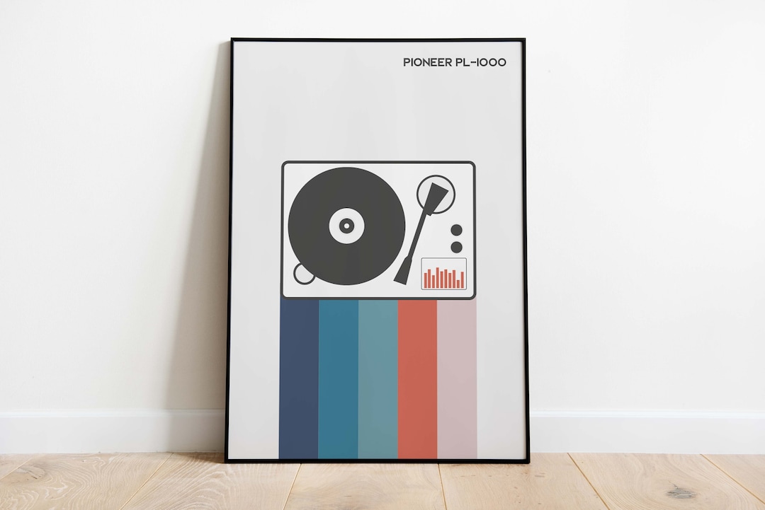 Retro Turntables House New York Chicago Music Print Etsy