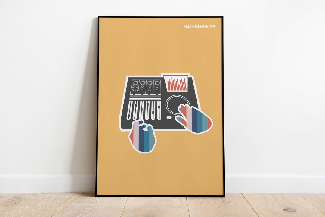 Retro Turntables House New York Chicago Music Print Retro Disco Poster