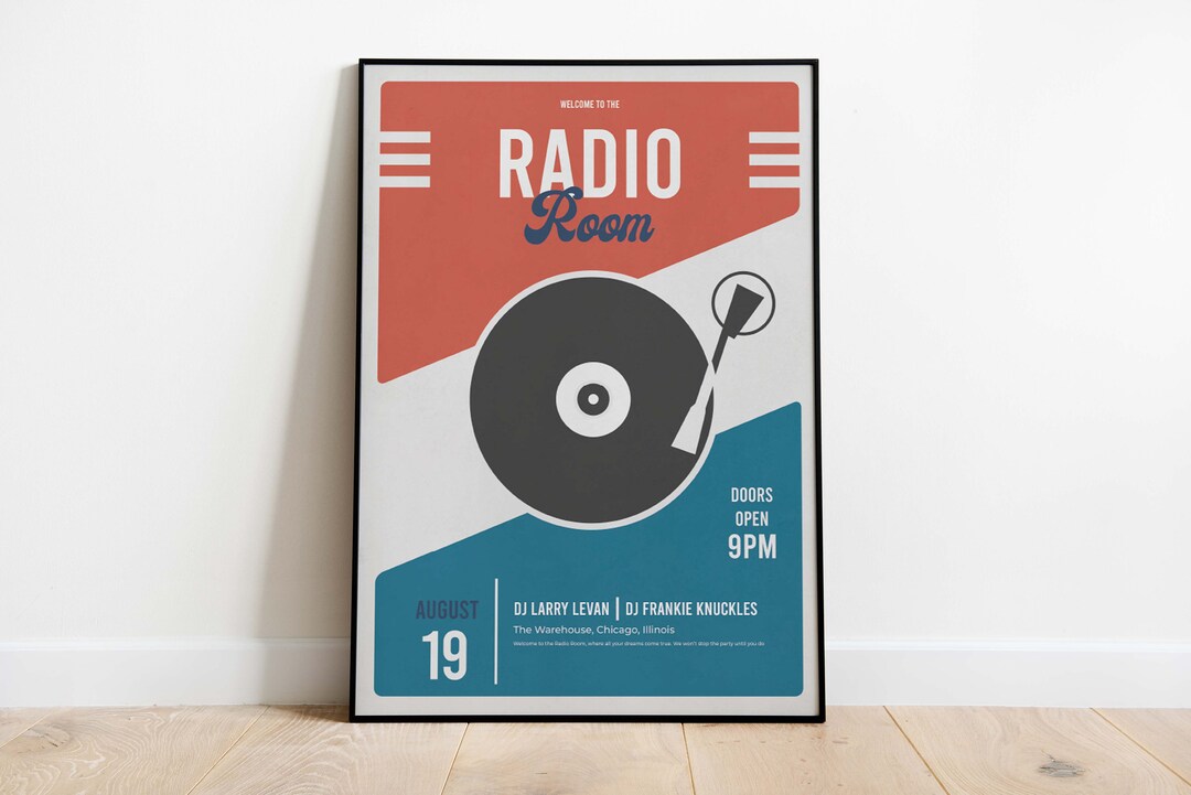 Retro House Music Poster House New York Chicago Music Print Retro Disco