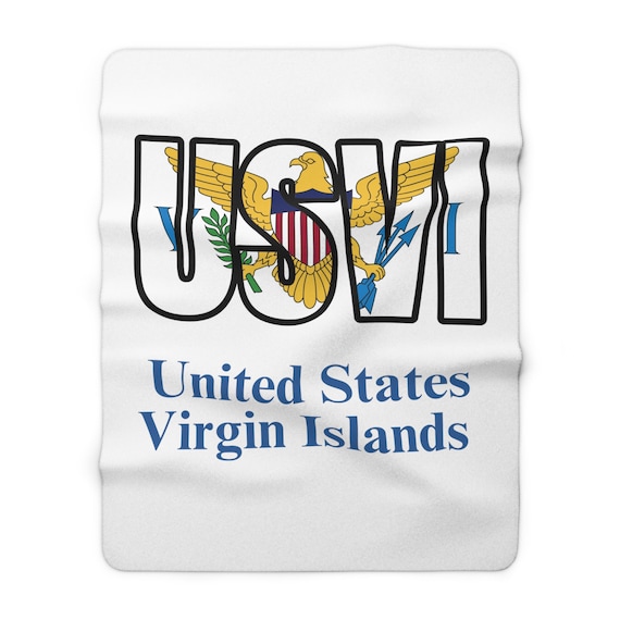 United States Virgin Islands Sherpa Fleece Blanket, USVI Fleece Blanket
