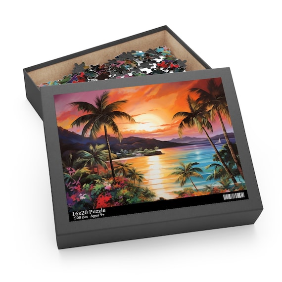 Puzzle (120, 252, 500-Piece), Tropical Puzzle, Tropical Sunset Puzzle