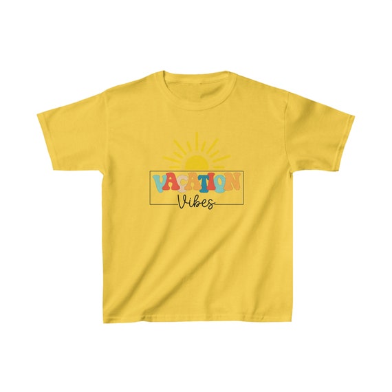 Kids Heavy Cotton T-Shirt, Vacation Vibes
