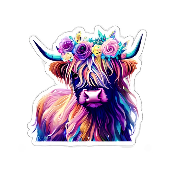 Kiss-Cut Stickers, Highland Cow Sticker