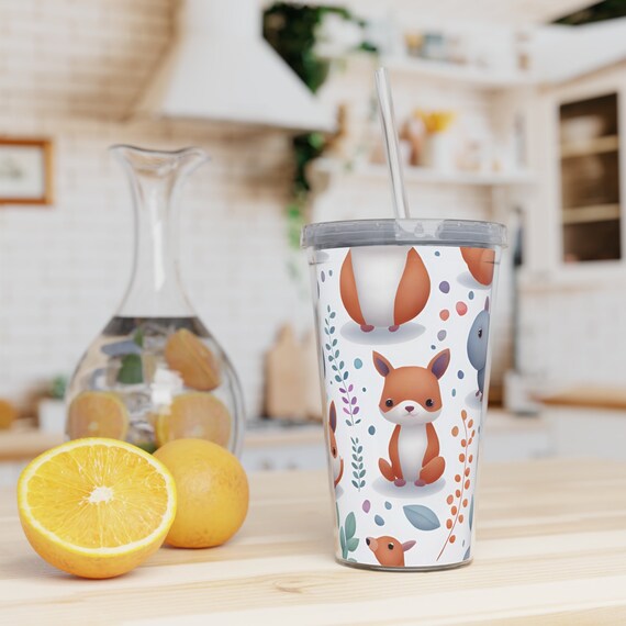Plastic Tumbler with Straw, Kids Tumbler, Straw Tumbler, Leak-Proof, BPA-free materials, Easy-to-Grip, 20oz drink container,