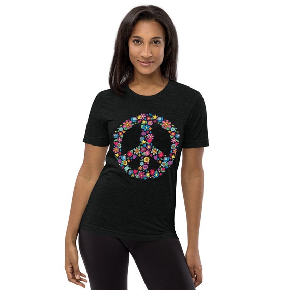 Peace Sign Hippie Soul Retro Hippie Flower Lovers T-Shirt - Hippie Shirt, Hippie Soul Shirt, Peace Shirt, Hippie Life, Short sleeve t-shirt