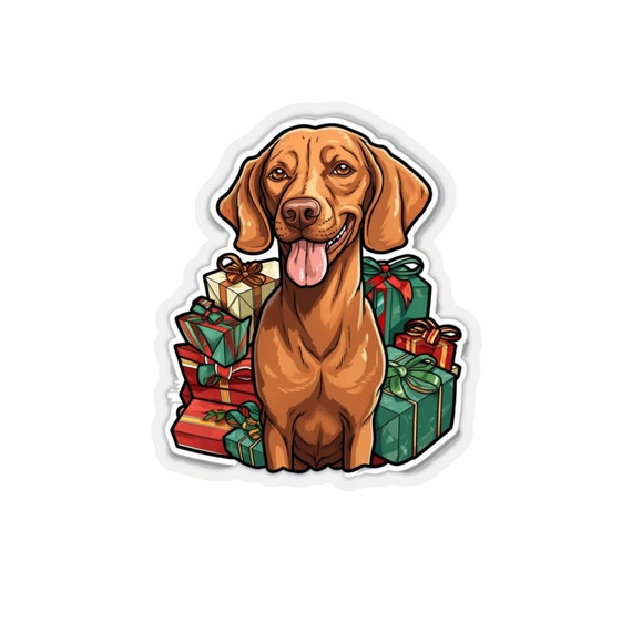 Kiss-Cut Stickers, Cute Doggy Christmas Sticker