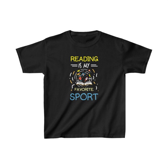 Kids Cotton Tee  Reading Is My Favorite Sport T-Shirt