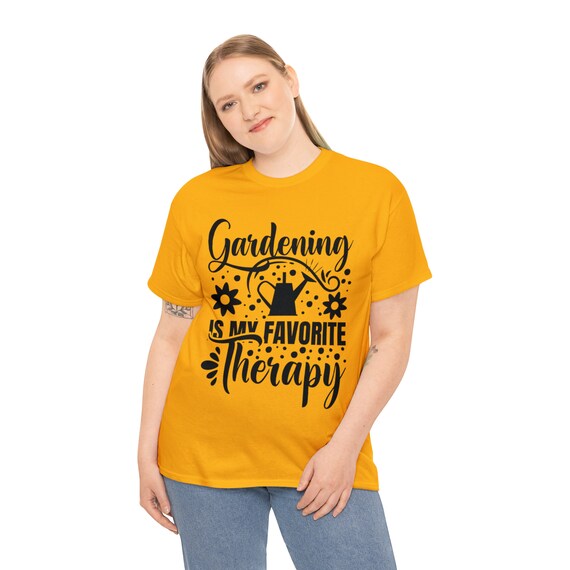 Unisex Heavy Cotton T-Shirt, Gardening Is My Favorite Therapy