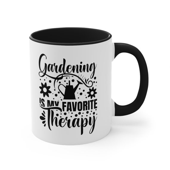 Accent Coffee Mug, 11oz, Gardening Is My Favorite Therapy