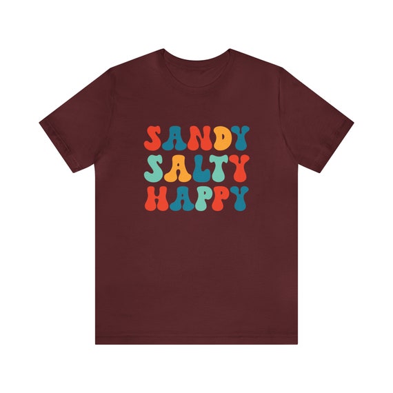 Unisex Short Sleeve T-Shirt, Sandy, Salty, Happy