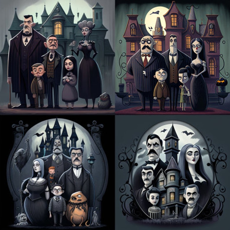 I Will Make a Family Addams Version of You and Your Family Digital Art ...