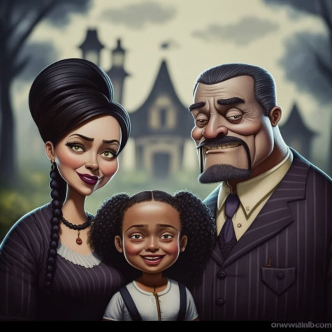 I Will Make a Family Addams Version of You and Your Family Digital Art ...