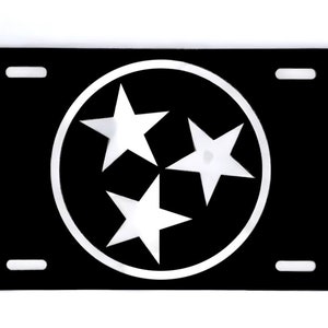 The State of the Tennessee Flag Emblem!!  Aluminum Laser Engraved Front License Tag.  Looks great on your car or truck!