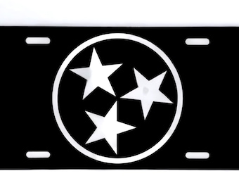 The State of the Tennessee Flag Emblem!!  Aluminum Laser Engraved Front License Tag.  Looks great on your car or truck!