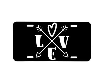 LOVE License Tag!! Aluminum Laser Engraved Front License Tag.  Looks great on your car or truck!