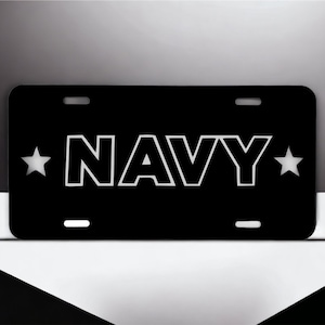 United State Navy Aluminum Laser Engraved Front License Tag.  Looks great on your car or truck!