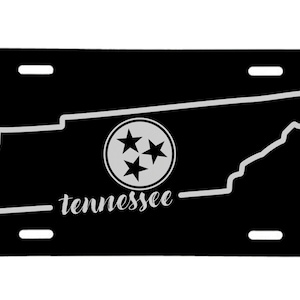 The State of the Tennessee Flag Emblem!!  Aluminum Laser Engraved Front License Tag.  Looks great on your car or truck!
