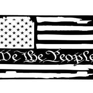 We The People with American Flag!  Aluminum Laser Engraved Front License Tag.  Looks great on your car or truck!