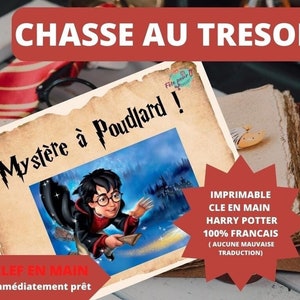 7 / 8 ans CHASSE au TRESOR en Français HARRY école des sorciers kit clé en main à imprimer anniversaire / après-midi enfant trésor image 1