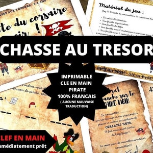 7 / 8 ans CHASSE au TRESOR en Français PIRATE kit clé en main à imprimer anniversaire / après-midi enfant intérieur ou extérieur trésor image 1