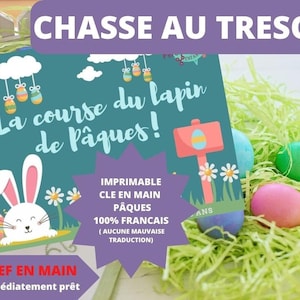 5 / 6 ans CHASSE au TRESOR en Français pour PAQUES clé en main à imprimer après-midi enfant intérieur ou extérieur trésor image 1