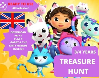 3 / 4 years TREASURE HUNT in English  all inclusive - printable - birthday or kids party - indoor or outdoor