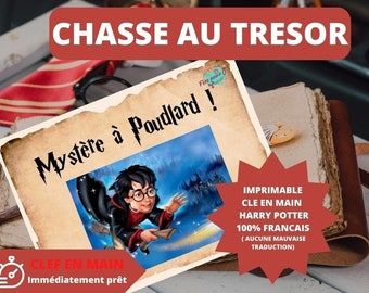 7/8 years old - TREASURE HUNT in French HARRY school of wizards turnkey kit to print - birthday / afternoon child- treasure