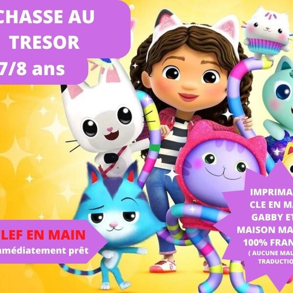 7 / 8 ans CHASSE au TRESOR en Français petits chats clé en main à imprimer - anniversaire / après-midi enfant- intérieur ou extérieur trésor