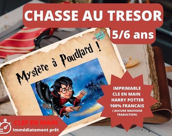 5 / 6 ans - CHASSE au TRESOR en Français HARRY école des sorciers kit clé en main à imprimer - anniversaire / après-midi enfant-  trésor