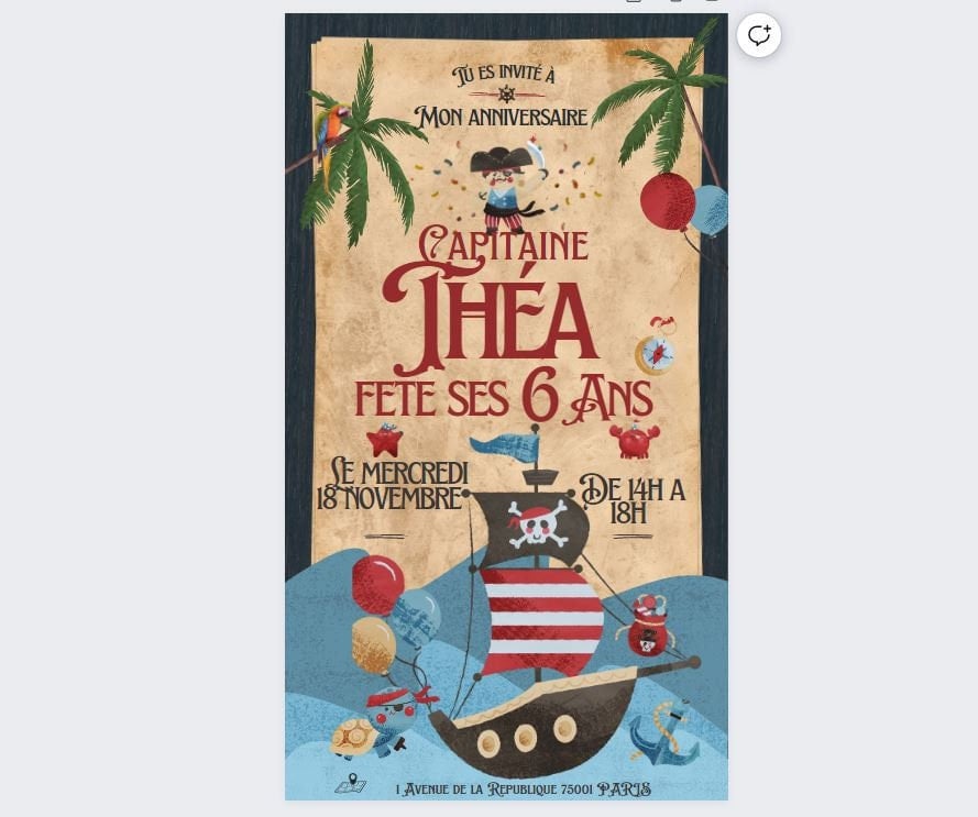 Personalized Pirate Birthday Invitation in French to Print at Etsy