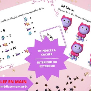 7 / 8 ans CHASSE au TRESOR en Français petits chats clé en main à imprimer anniversaire / après-midi enfant intérieur ou extérieur trésor image 3