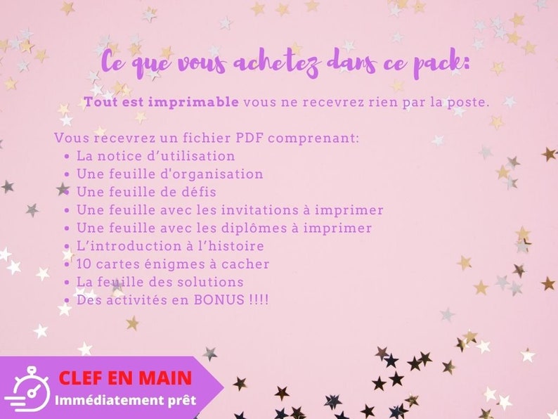 7 / 8 ans CHASSE au TRESOR en Français petits chats clé en main à imprimer anniversaire / après-midi enfant intérieur ou extérieur trésor image 6