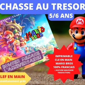 5 / 6 ans CHASSE au TRESOR en Français MARIO Bros clé en main à imprimer après-midi enfant intérieur ou extérieur trésor image 1