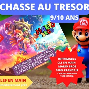 9 / 10 ans CHASSE au TRESOR en Français MARIO Bros clé en main à imprimer après-midi enfant intérieur ou extérieur trésor image 1