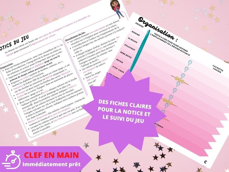 7 / 8 ans CHASSE au TRESOR en Français petits chats clé en main à imprimer anniversaire / après-midi enfant intérieur ou extérieur trésor image 4