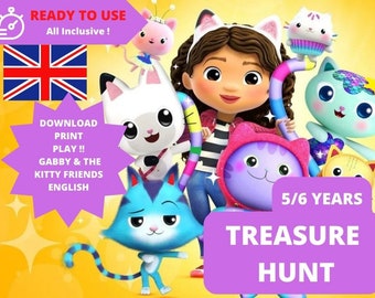 5 / 6 years TREASURE HUNT in English  all inclusive - printable - birthday or kids party - indoor or outdoor