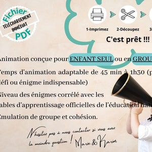 9 / 10 ans CHASSE au TRESOR en Français Chevaliers Lapins pour PÂQUES après-midi enfant intérieur ou extérieur trésor image 6