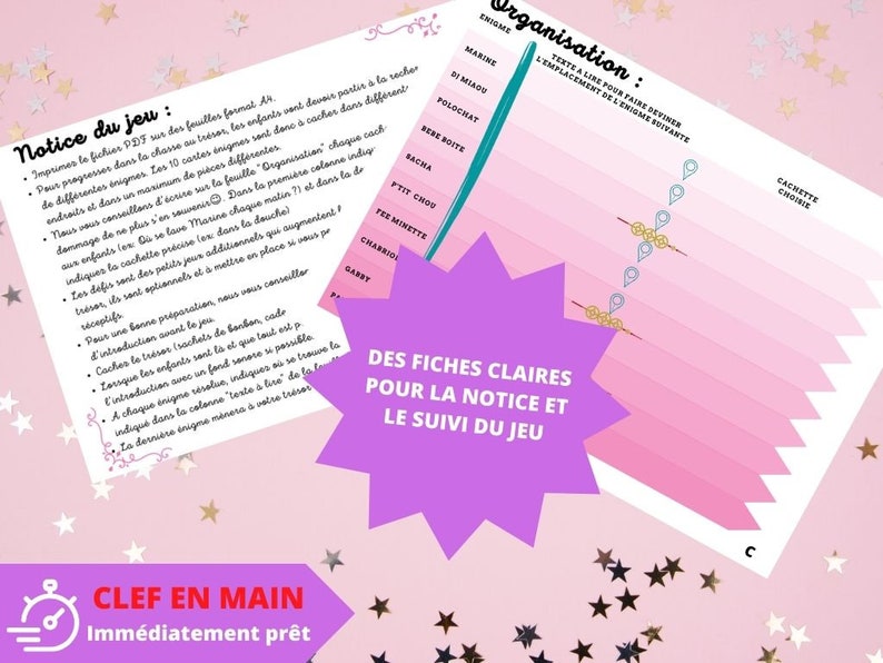 5 / 6 ans CHASSE au TRESOR en Français petits chats clé en main à imprimer anniversaire / après-midi enfant intérieur ou extérieur trésor image 4