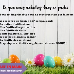 9 / 10 ans CHASSE au TRESOR en Français pour PAQUES clé en main à imprimer après-midi enfant intérieur ou extérieur trésor image 5