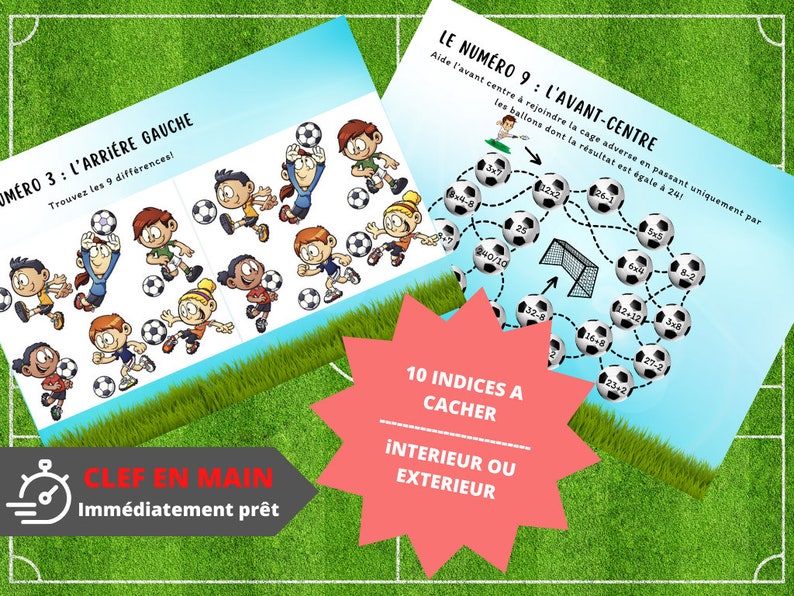 9/10 Years Old TREASURE HUNT in French Football Ready to Print Children ...