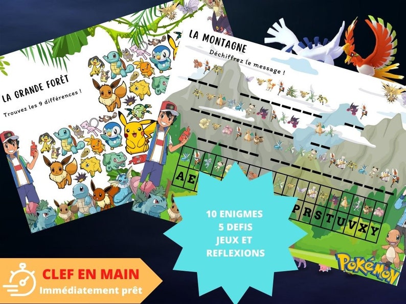 7 / 8 ans CHASSE au TRESOR en Français POKEMON clé en main à imprimer après-midi enfant intérieur ou extérieur trésor image 2