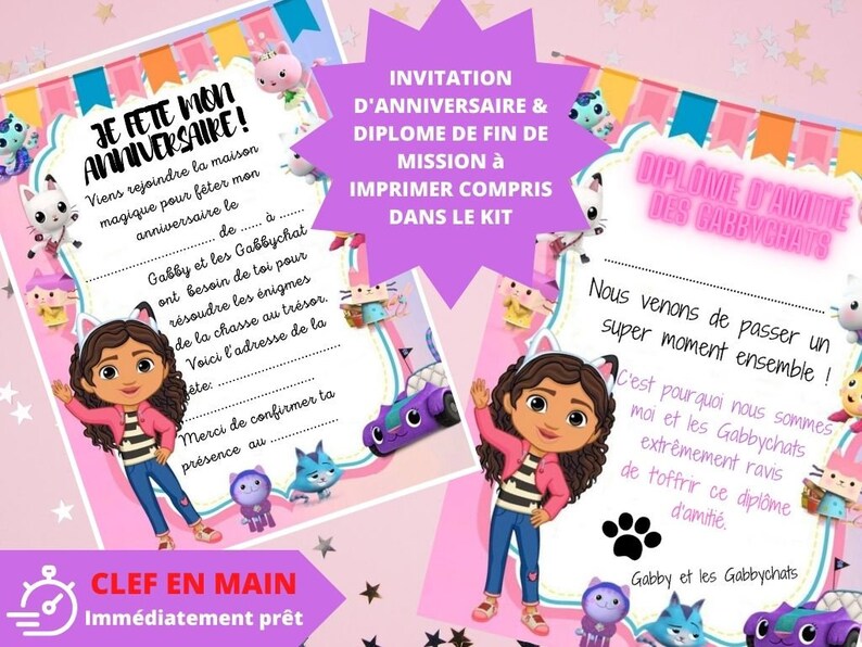 7 / 8 ans CHASSE au TRESOR en Français petits chats clé en main à imprimer anniversaire / après-midi enfant intérieur ou extérieur trésor image 5