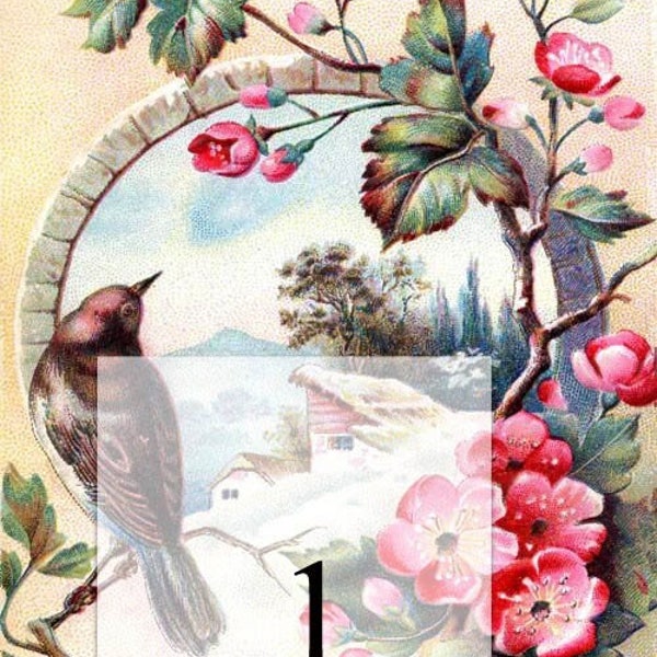 Custom Fabric Cotton Canvas Applique Victorian Vintage Robin Swallow Bird Rose Cherry Blossom Quilting Patches Embellishment Needlecraft