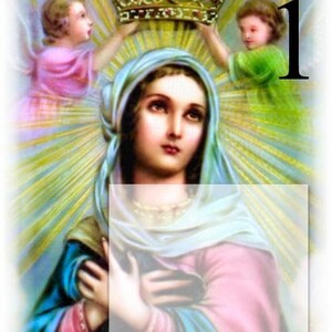 Panel de tela personalizado, aplique de lona de algodón, estilo victoriano vintage católico, corona del Sagrado Corazón de María, parches de costura y acolchado, adorno