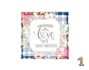 Custom Personalized Quilt Labels sewing labels quilting label quilt patch handmade fabric label blanket tag Iron on Sewing Quilters Crafters