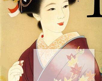 Personalisierte Stoff Panel Leinwand Baumwolle Druck Applikation Vintage japanische Geisha Kimono Nähen Quilten Aufnäher Verzierungen Kreuzstich