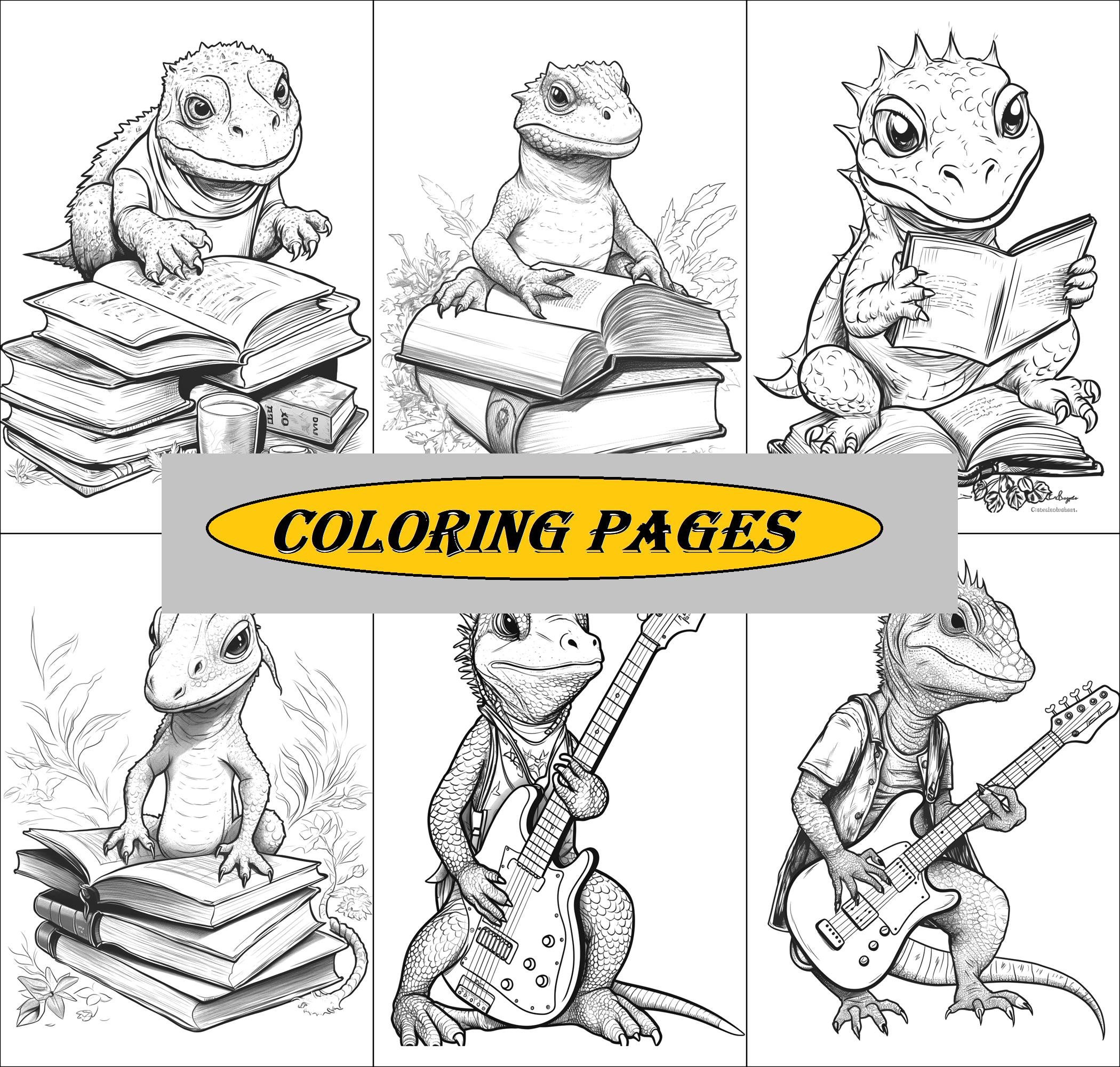 138 Coloring Pages - Cute Reptile. Colouring Book PDF - Etsy