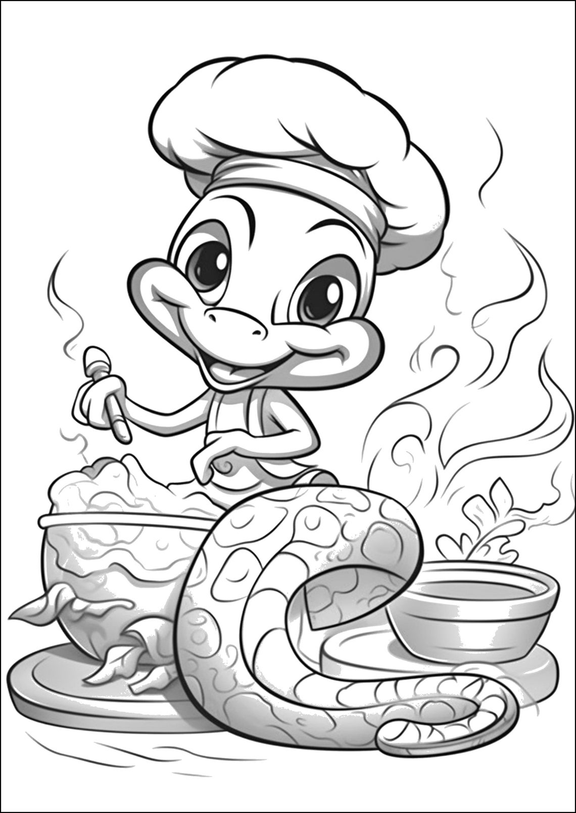 93 Coloring Pages Cute Snake . Colouring Book PDF - Etsy